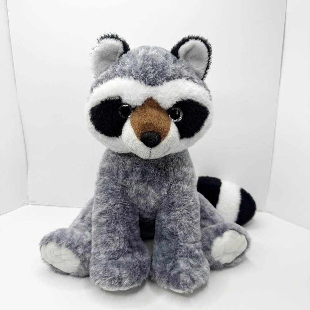 The Bear Factory Bandit the Raccoon Sitting Plush Stuffed Animal Gray 13"